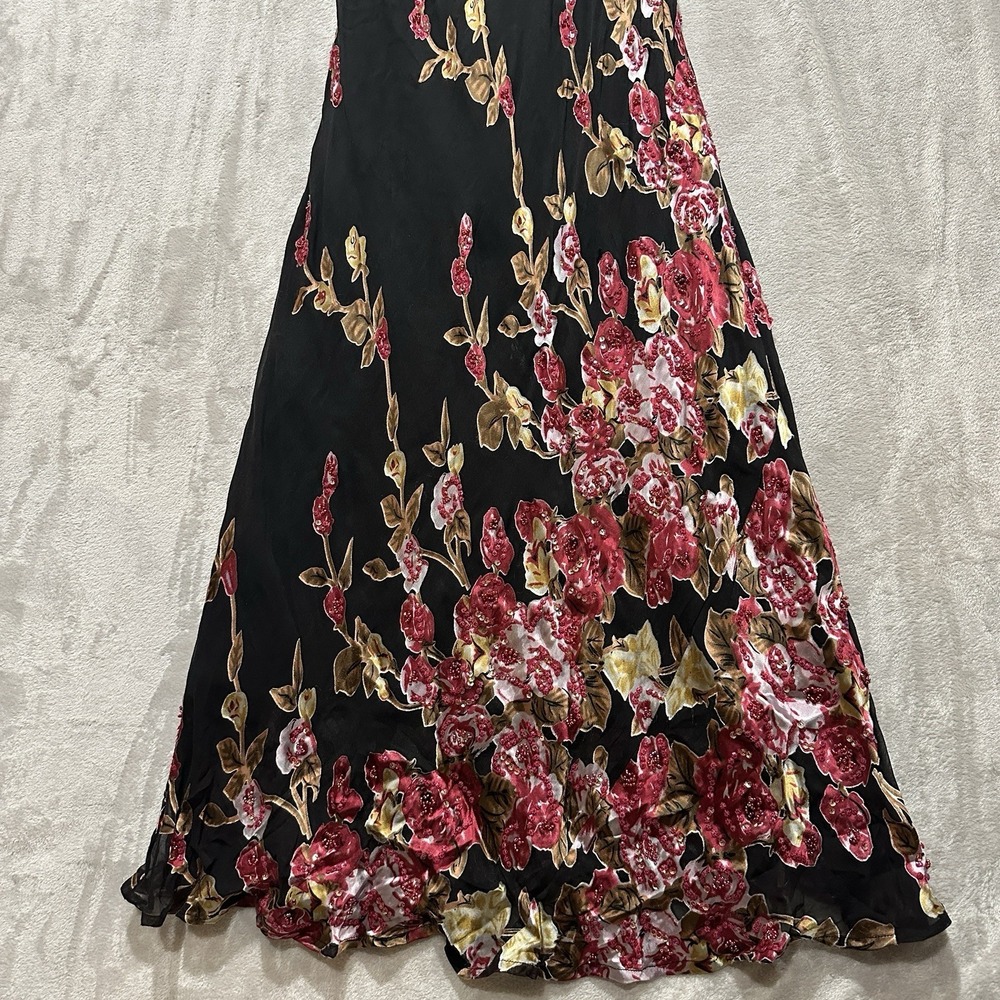 VTG Sue Wong Nocturne Gown Womens 10 Silk Blend Intricate Floral Beads & Sequins - Picture 7 of 14